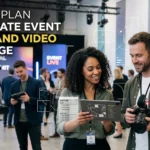 Illustration - a planner and a photographer planning photo- and video coverage for an event